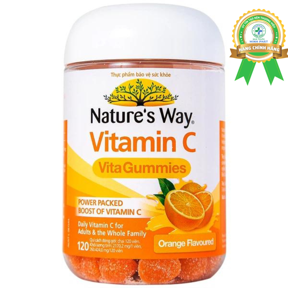 Kẹo dẻo Vita Gummies Vitamin C Natures Way vị cam hỗ trợ tăng đề kháng (120 viên)